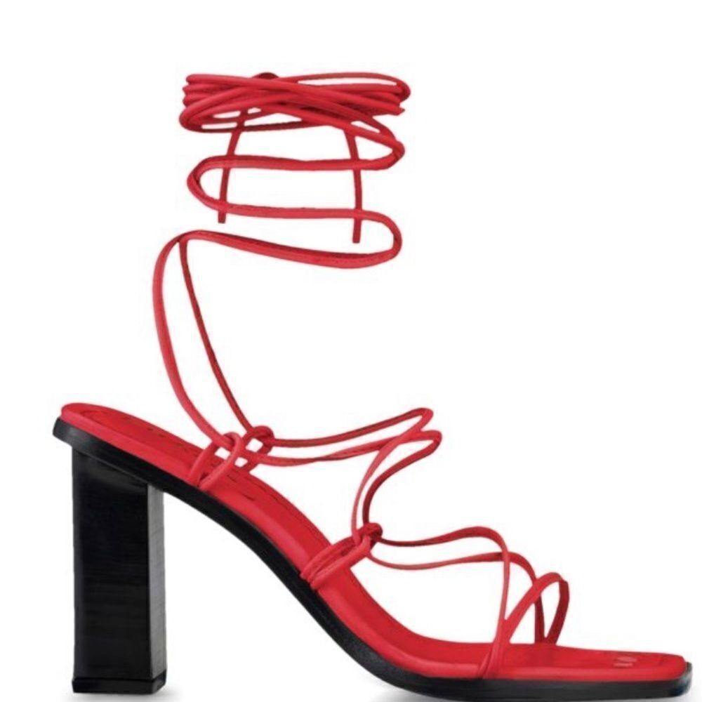 Frame  WOMEN'S LE DOHENY ANKLE-WRAP LEATHER Heel SANDALS NWT